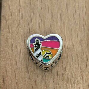 Pandora St. Augustine, Florida Exclusive Travel Heart Charm Pendant, S925 Silver